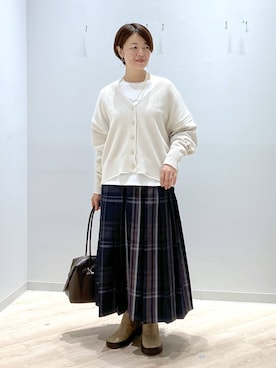 「アイテム（スカート）」を使った、miinoさん（レディース・152cm・40代）の秋コーディネート