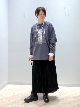 「アイテム（スカート）」を使った、miinoさん（レディース・152cm・40代）の秋コーディネート