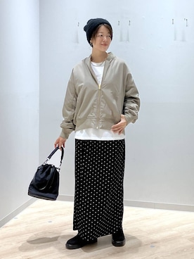 「アイテム（ブルゾン）」を使った、miinoさん（レディース・152cm・40代）の秋コーディネート