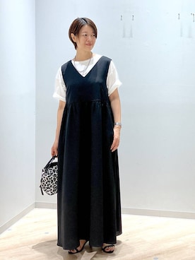 「ベーシック/シンプル」｜「アイテム（つなぎ/オールインワン）」を使った、miinoさん（レディース・152cm）の夏コーディネート