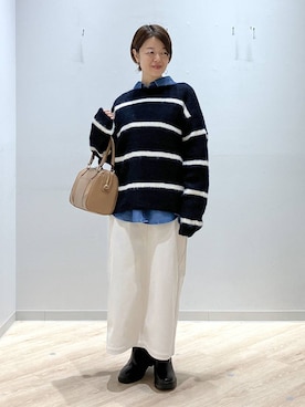 「アイテム（シャツ/ブラウス）」を使った、miinoさん（レディース・152cm・40代）の冬コーディネート