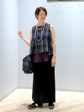 「アイテム（トップス）」を使った、miinoさん（レディース・152cm・40代）の夏コーディネート