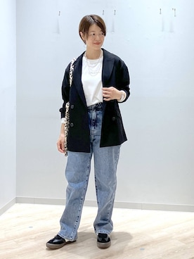 「アイテム（テーラードジャケット）」を使った、miinoさん（レディース・152cm・40代）の秋コーディネート