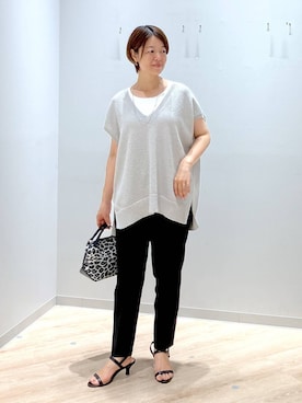 「アイテム（ベスト）」を使った、miinoさん（レディース・152cm・40代）の夏コーディネート