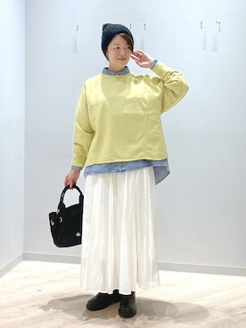 「アイテム（トートバッグ）」を使った、miinoさん（レディース・152cm・40代）の秋コーディネート