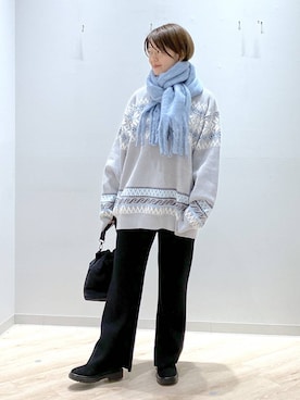 「アイテム（ニット/セーター）」を使った、miinoさん（レディース・152cm・40代）の秋コーディネート