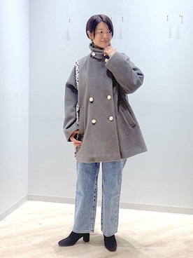 「アイテム（チェスターコート）」を使った、miinoさん（レディース・152cm・40代）の秋コーディネート