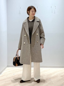 「アイテム（チェスターコート）」を使った、miinoさん（レディース・152cm・40代）の冬コーディネート