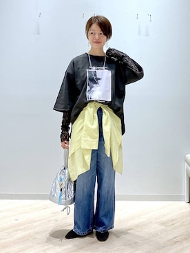 「GLOBAL WORK（グローバルワーク）のらくっション撥水フィットパンプス/135895（パンプス、ブラック系）」を使った、miinoさん（レディース・152cm）の春コーディネート