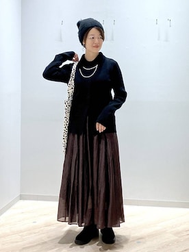 「アイテム（アクセサリー）」を使った、miinoさん（レディース・152cm・40代）の秋コーディネート