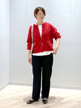 「アイテム（トートバッグ）」を使った、miinoさん（レディース・152cm・40代）の秋コーディネート