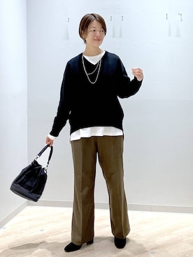 「アイテム（ブーツ）」を使った、miinoさん（レディース・152cm・40代）の秋コーディネート