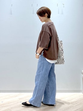 「GLOBAL WORK（グローバルワーク）のアイテム（スウェット）」を使った、miinoさん（レディース・152cm）の春コーディネート
