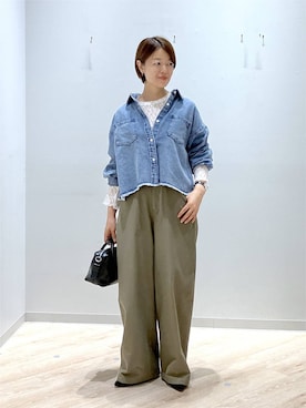 「GLOBAL WORK（グローバルワーク）のアイテム（パンツ）」を使った、miinoさん（レディース・152cm）の秋コーディネート
