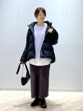 「アイテム（ネックレス）」を使った、miinoさん（レディース・152cm・40代）の冬コーディネート