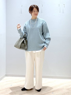 「アイテム（ニット/セーター）」を使った、miinoさん（レディース・152cm・40代）の秋コーディネート