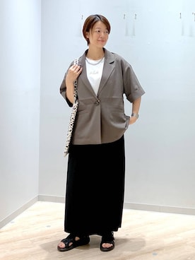 「アイテム（トートバッグ）」を使った、miinoさん（レディース・152cm・40代）の夏コーディネート