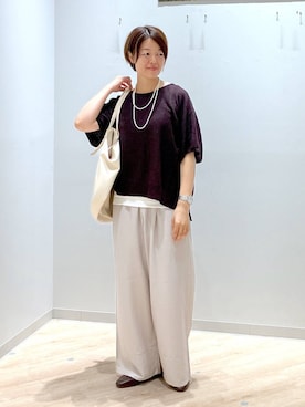 「アイテム（ローファー）」を使った、miinoさん（レディース・152cm・40代）の夏コーディネート