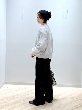 「GLOBAL WORK（グローバルワーク）のアイテム（ニットキャップ/ビーニー）」を使った、miinoさん（レディース・152cm）の秋コーディネート