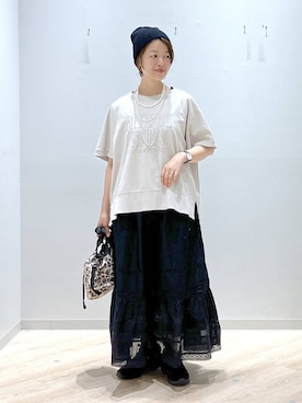 「GLOBAL WORK（グローバルワーク）のアイテム（帽子）」を使った、miinoさん（レディース・152cm）の春コーディネート