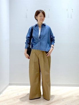 「GLOBAL WORK（グローバルワーク）のらくっション撥水ヒールパンプス/253018（パンプス、その他）」を使った、miinoさん（レディース・152cm）の夏コーディネート