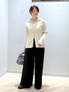 「アイテム（ローファー）」を使った、miinoさん（レディース・152cm・40代）の秋コーディネート