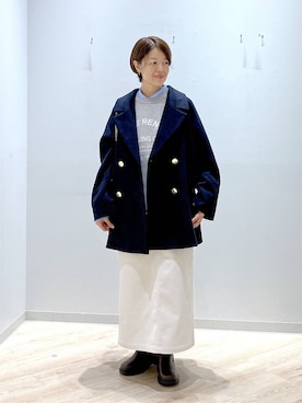「GLOBAL WORK（グローバルワーク）のエアかる晴雨兼用ブーツ/1055021（ブーツ、ブラウン系）」を使った、miinoさん（レディース・152cm）の秋コーディネート