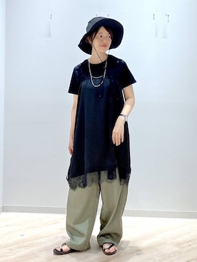 「GLOBAL WORK（グローバルワーク）のアイテム（帽子）」を使った、miinoさん（レディース・152cm）の夏コーディネート