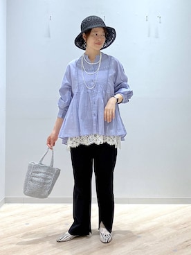 「GLOBAL WORK（グローバルワーク）のアイテム（帽子）」を使った、miinoさん（レディース・152cm）の春コーディネート