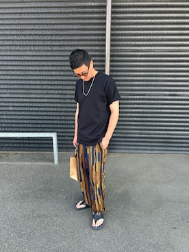 「アイテム（サンダル）」を使った、ysk.さん（メンズ・170cm）の夏コーディネート