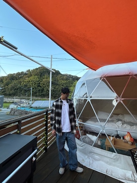 「アイテム（スリッポン）」を使った、ysk.さん（メンズ・170cm）の秋コーディネート