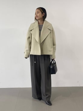 「アイテム（ピーコート、ベージュ系）」を使った、babyloneyuumiさん（レディース・158cm）の秋コーディネート