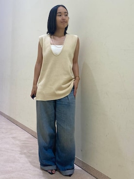 「BABYLONE（バビロン）のアイテム（ベスト）」を使った、babyloneyuumiさん（レディース・158cm）の夏コーディネート