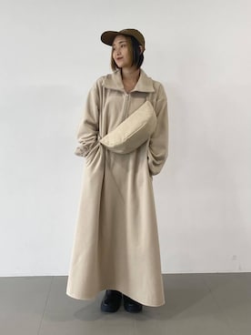 「BABYLONE（バビロン）のサイドゴアレザーブーツ（ブーツ）」を使った、babyloneyuumiさん（レディース・158cm）の秋コーディネート