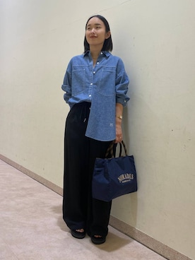 「アイテム（バッグ、ブルー系）」を使った、babyloneyuumiさん（レディース・158cm）の夏コーディネート