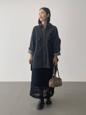 「MOHI（モヒ）のアイテム（ブーツ）」を使った、babyloneyuumiさん（レディース・158cm）の秋コーディネート