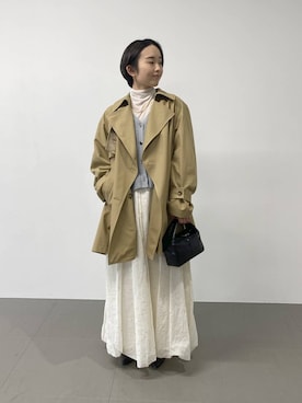 「アイテム（トレンチコート）」を使った、babyloneyuumiさん（レディース・158cm・20代）の冬コーディネート