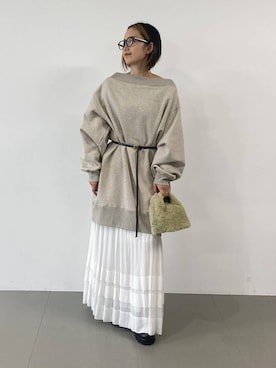 「BABYLONE（バビロン）のサイドゴアレザーブーツ（ブーツ）」を使った、babyloneyuumiさん（レディース・158cm）の冬コーディネート