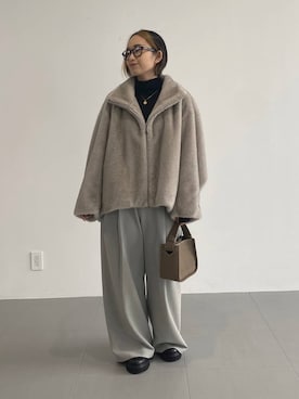 「MOHI（モヒ）のアイテム（ブーツ）」を使った、babyloneyuumiさん（レディース・158cm）の秋コーディネート