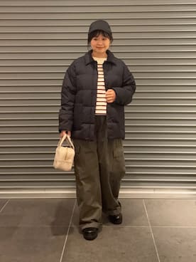 「アイテム（ダウンジャケット/コート）」を使った、nakamichiiさん（レディース・150cm）の秋コーディネート