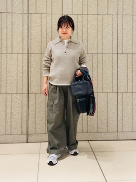 「アイテム（ボストンバッグ）」を使った、nakamichiiさん（レディース・150cm）の秋コーディネート