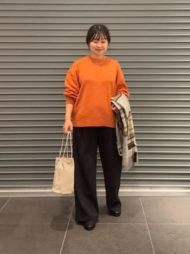 「アイテム（マフラー）」を使った、nakamichiiさん（レディース・150cm）の秋コーディネート