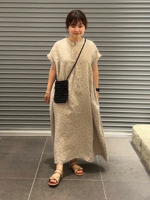 リネンドットフレアワンピース