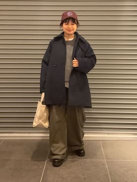 「アイテム（その他アウター、ブルー系）」を使った、nakamichiiさん（レディース・150cm）の冬コーディネート