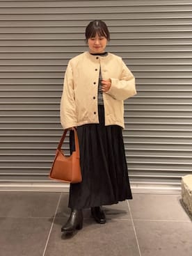 「季節の変わり目羽織コーデ」｜「アイテム（ダウンジャケット/コート）」を使った、nakamichiiさん（レディース・150cm）の秋コーディネート