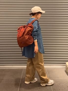 「アイテム（バックパック/リュック）」を使った、nakamichiiさん（レディース・150cm）の秋コーディネート