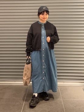 「アイテム（トートバッグ）」を使った、nakamichiiさん（レディース・150cm）の秋コーディネート