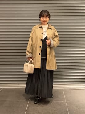 「アイテム（ステンカラーコート）」を使った、nakamichiiさん（レディース・150cm）の秋コーディネート