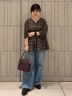 「URBAN RESEARCH DOORS（アーバンリサーチドアーズ）の2WAYスクエアショルダーバッグ（ショルダーバッグ）」を使った、nakamichiiさん（レディース・150cm）の秋コーディネート