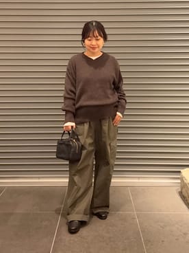 「かぐれ（カグレ）のユーティリティーイージーパンツ（その他パンツ）」を使った、nakamichiiさん（レディース・150cm）の秋コーディネート